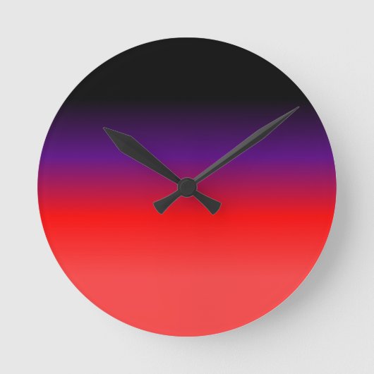 Horloge Ronde Gradient noir, pourpre et rouge (Recto)