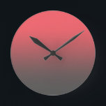Horloge Ronde Gradient rouge rouge tendance<br><div class="desc">Optez pour un simple look rose et gris,  ou utilisez cet arrière - plan pour customiser vos propres éléments avec du texte ou des images supplémentaires! A un fond de couleur sombre rose à gris.</div>