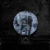 Horloge Ronde Graffiti peint Grunge | Dark Navy et Denim Blue