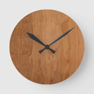 Horloge Ronde Grain de bois Med-Lt