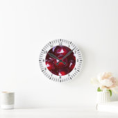 Horloge Ronde Graines de grenade rouge (Maison)