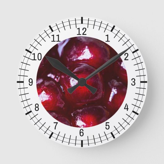 Horloge Ronde Graines de grenade rouge (Recto)