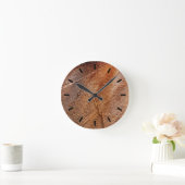 Horloge Ronde Graisse de bois de rondelle coupée (Maison)