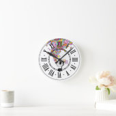 Horloge Ronde Gramophone à musique funky | Rétro (Maison)