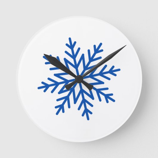 Horloge Ronde Grand flocon bleu (Recto)