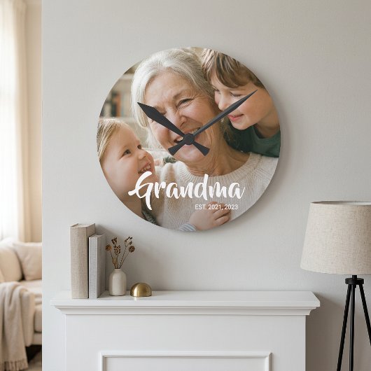Horloge Ronde Grand-mère a établi une photo de script blanc mode