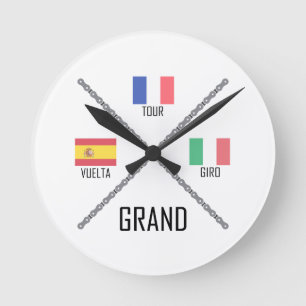 Horloge Ronde Grand Tours à vélo