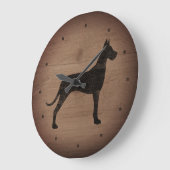 Horloge Ronde Grande Silhouette Danse Style Rustique (Angle)