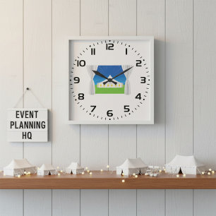 Horloge Ronde Grande tente blanche