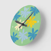Horloge Ronde Grandes Fleurs (Angle)