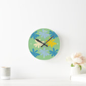 Horloge Ronde Grandes Fleurs (Maison)