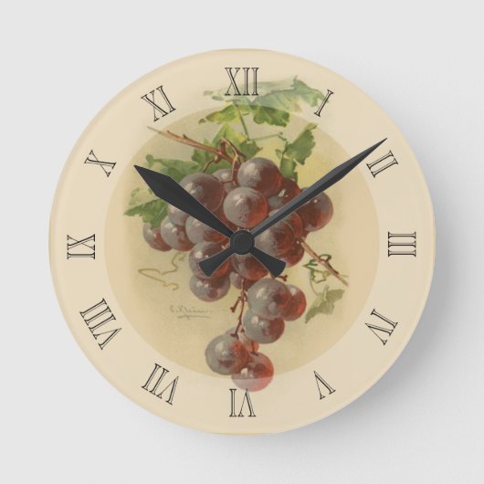 Horloge Ronde Grapes de vintage (Recto)
