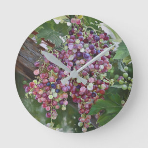 Horloge Ronde Grapevine Gloire — Hyperréaliste Vineyard Art pour