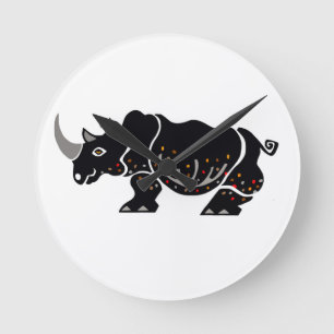 Horloge Ronde Graphique cool RHINOCEROS - Afrique - Conservation