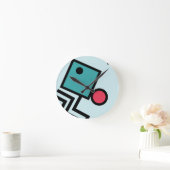Horloge Ronde graphique de style pop art memphis Abstrait dans l (Maison)