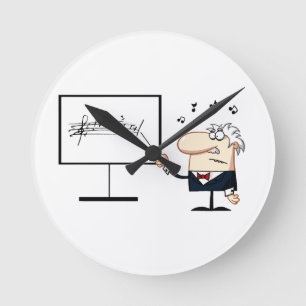 Horloge Ronde graphique d'homme plus âgé de professeur de