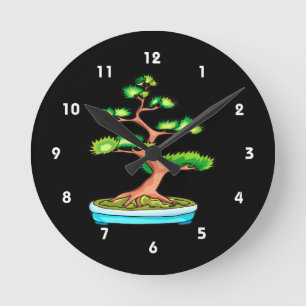 Horloge Ronde graphique droit green.png d'arbre de bonsaïs