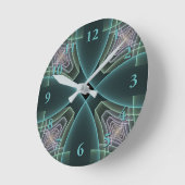 Horloge Ronde Graphique géométrique Turquoise moderne (Angle)