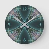 Horloge Ronde Graphique géométrique Turquoise moderne (Recto)