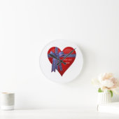 Horloge Ronde Graphique patriotique de coeur (Maison)