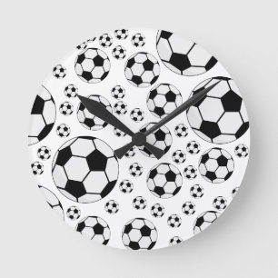 Horloge Ronde Graphisme de ballon de football classique Fan de s