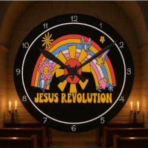 Horloge Ronde Graphisme de la Révolution de Jésus