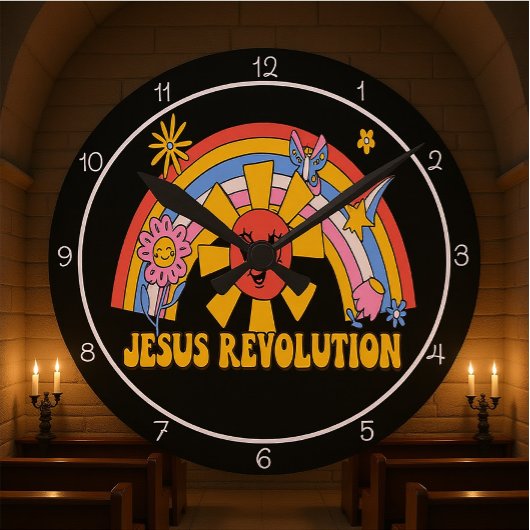 Horloge Ronde Graphisme de la Révolution de Jésus