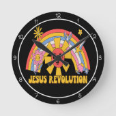 Horloge Ronde Graphisme de la Révolution de Jésus (Recto)