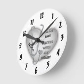 Horloge Ronde Gray Heart (Angle)