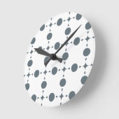 Horloge Ronde Gray Polka Dots, Polka Dot Pattern, Dots (Angle)