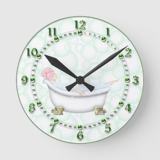Horloge Ronde Green Bathroom (Recto)
