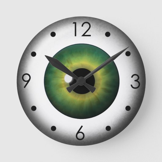 Horloge Ronde Green Eyball Iris Eye Personnalisé Moyen Arrondi (Recto)