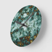Horloge Ronde Green Marble Texture (Angle)