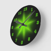 Horloge Ronde Green Neon Star 8" (Angle)
