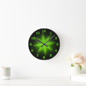 Horloge Ronde Green Neon Star 8" (Maison)