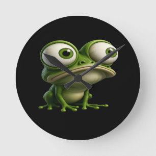 Horloge Ronde Grenouille de dessin animé aux gros yeux