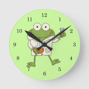 Horloge Ronde Grenouille de laboratoire