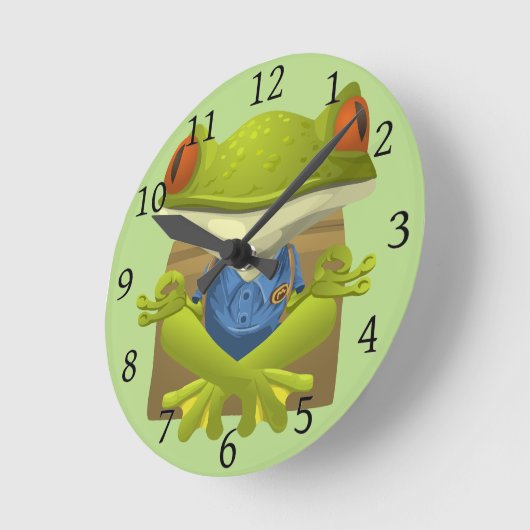 Horloge Ronde Grenouille de Yoga (Angle)