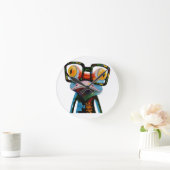 Horloge Ronde Grenouille en verre de hippie (Maison)
