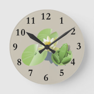 Horloge Ronde Grenouille Sur L'Horloge Lilypad
