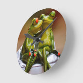 Horloge Ronde Grenouilles joyeuses (Angle)