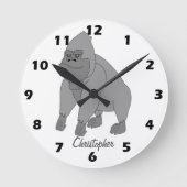 Horloge Ronde Grey Gorilla Design Personalised (Recto)