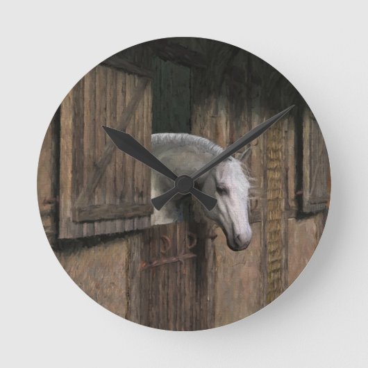 Horloge Ronde Grey Horse (Recto)