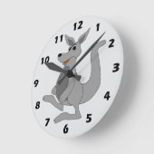 Horloge Ronde Grey Kangaroo Design (Angle)