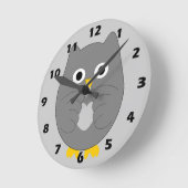 Horloge Ronde Grey Owl Design (Angle)