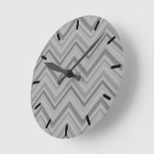 Horloge Ronde Grey stripes zigzag (Angle)