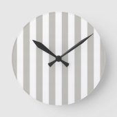 Horloge Ronde Grey & White Stripe Clock (Recto)