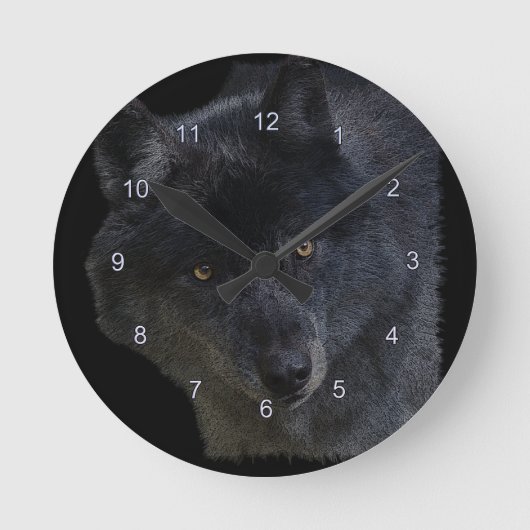 Horloge Ronde Grey Wolf Face Wildlife-Supporter Art Clock (Recto)