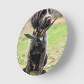 Horloge Ronde Griffon puppy (Angle)