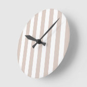 Horloge Ronde Grilles Verticales Bbeige Et Blanc Gratté (Angle)